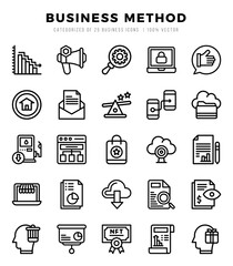 Set of Business Method icons in Lineal style. Lineal Icons symbol collection.