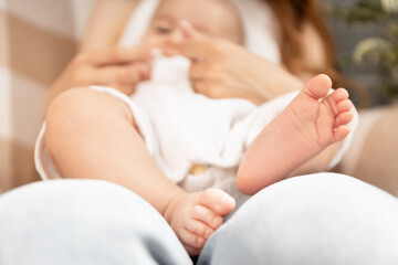 Mom shares a sweet moment with her baby