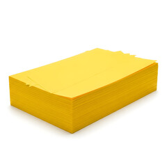 Stack of Yellow Envelopes on White Background