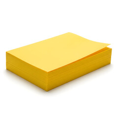 Stack of Yellow Sticky Notes on White Background