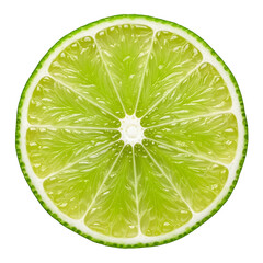Close-up of a Vibrant Lime Slice on White Background