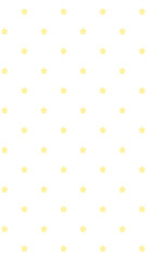 Delicate and cheerful seamless pattern featuring an array of small, soft yellow stars meticulously arranged on a clean, bright white background, perfect for decorative designs