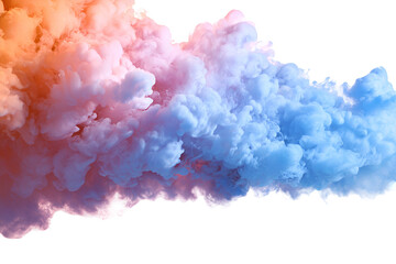 Fototapeta premium Vibrant, Ethereal Cloud of Orange and Blue Ink