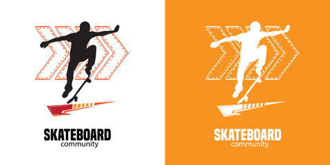 Minimalist Skateboard Icon Logo for Sports Brand Identity