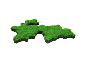Tajikistan Map soil land geology cross section with green grass and Rock ground texture 3d illustration