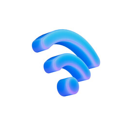 Vibrant 3D rendered Wi-Fi symbol, representing global connectivity and internet, 3d illustration