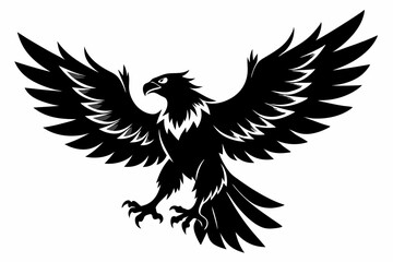 eagle silhouette black and white on white background