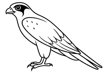Obraz premium falcon silhouette black and white line art on white background