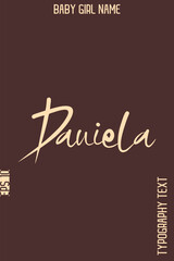 Daniela   -Girl Name Minimal Elegant Cursive Typography Vector Art