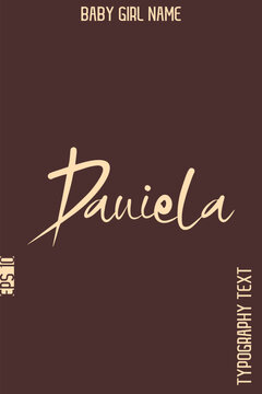 Daniela   -Girl Name Minimal Elegant Cursive Typography Vector Art