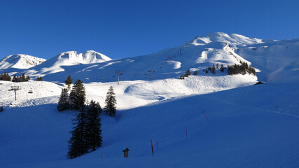 Klingenstock and ski slope, Stoos, Switzerland.