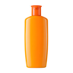 Vibrant Orange Shampoo Bottle With Flip-Top Cap Isolated