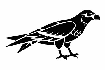 Fototapeta premium harrier silhouette black and white on white background