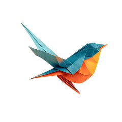 Elegant Paper Bird Origami Art on White Background for Creative Projects