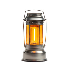 Compact Metal LED Camping Lantern Emitting Bright Light Outdoors