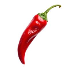 Vibrant Ripe Red Chili Pepper Isolated on White Background