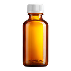 Professional Empty Amber Medicine Bottle White Safety Cap Stock Photo
