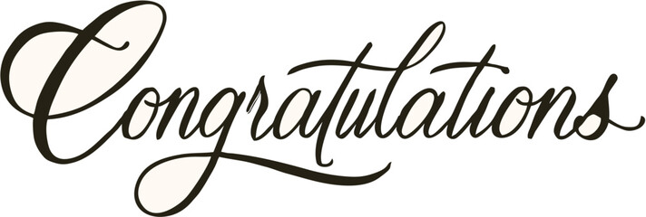 Elegant congratulations calligraphy decorative lettering for greeting cards invitations and celebrations