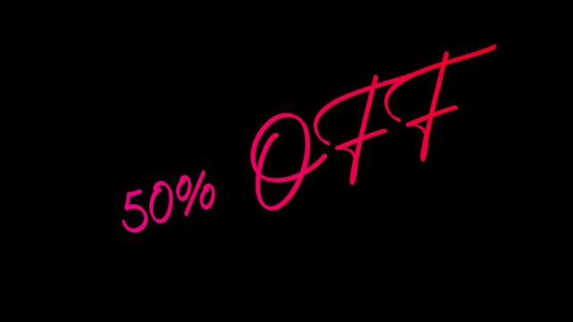 50% Off Text Animation with Logo Reveal | Promo Motion Graphics 4k video