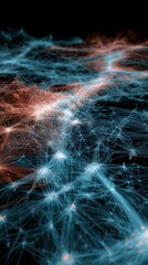 Abstract Digital Data Network, Global Connections and AI Concept