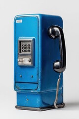 Vintage Public Telephone: A classic blue payphone, the iconic symbol of public communication and connectivity.