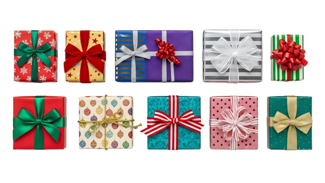 Festive gift boxes with colorful bows, perfect for holidays, birthdays, or celebrations, adding joy and surprise to any occasion with thoughtful presents