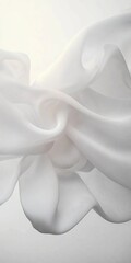 Abstract Background of Flowing White Sheer Fabric with Soft Delicate Waves Seamless Pattern