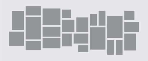 Picture abstract photo frames and digital photo wall template