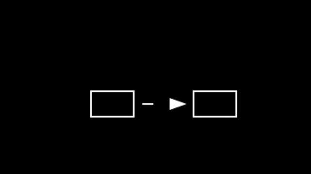 Animated flowchart white icon.
