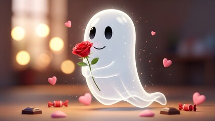valentine with a cute ghost vibe