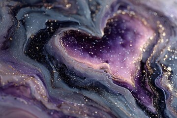 Celestial Heart Abstract: An artistic close-up reveals a stunning heart-shaped nebula swirling with celestial hues, evoking a sense of cosmic beauty and dreamy emotion.