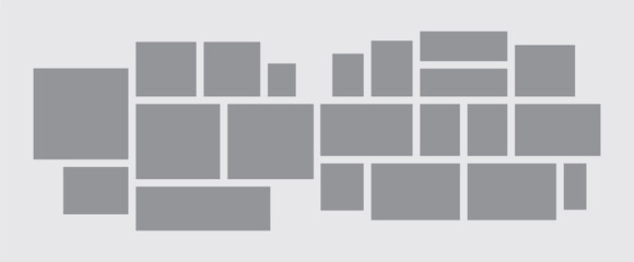 Picture abstract photo frames and digital photo wall template