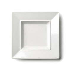 Modern White Square Plate with Inner Rim