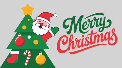 Festive christmas greeting card featuring santa claus and tree