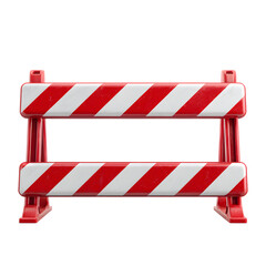 Professional Realistic Construction Barrier with Red and White