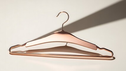 Elegant rose gold metal hanger with a minimalist design and soft shadow