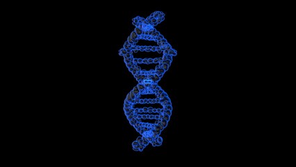 Detailed Artistic Representation of a Vibrant Blue DNA Helix Structure
