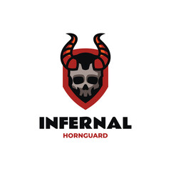 Mascot Horn Skull Logo Design
