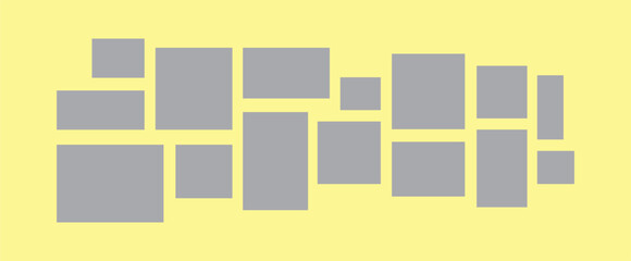 Pictures or photos frame collage. comics page grid layout abstract photo frames and digital photo wall template
