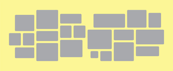 Pictures or photos frame collage. comics page grid layout abstract photo frames and digital photo wall template
