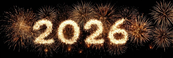 Fireworkss are lit up the sky with the words