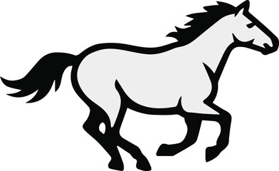 horse logo monoline badge crest for corporate identity and signage