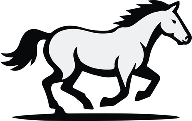 horse logo gallop vector emblem for ranch sport and outdoor brand