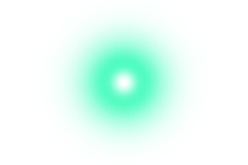 A glowing green orb with a bright white center surrounded by a dark png background in a digital art
