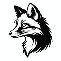 fox mascot logo vector profile head illustration for identity