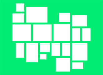 Pictures or photos frame collage, page grid layout abstract photo frames and digital photo wall template
