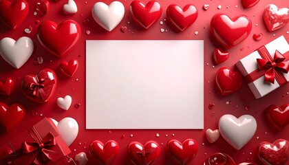 Romantic pink heart background illustration for a Valentine's Day celebration card