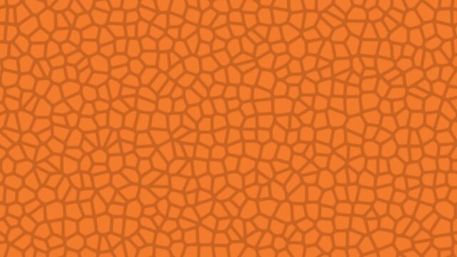 A seamless animated pattern composed of interconnected organic polygon shapes over a warm brown backdrop.
