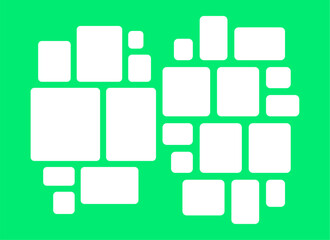 Pictures or photos frame collage, page grid layout abstract photo frames and digital photo wall template
