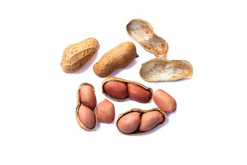 Fototapeta premium Roasted peanuts for food on a white background